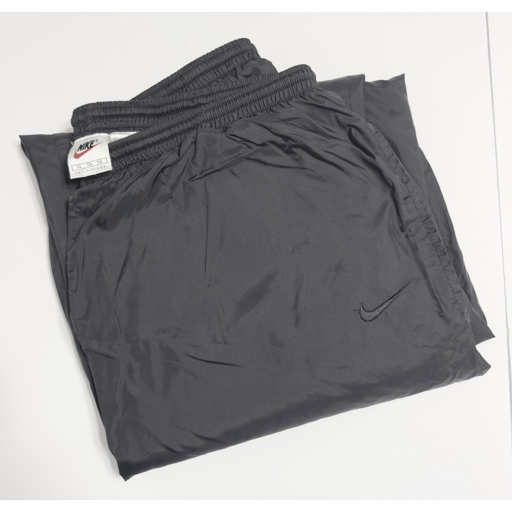 VTG 90s Nike Windbreaker Track Pants Lined Black Size XL Baggy Parachute Loose